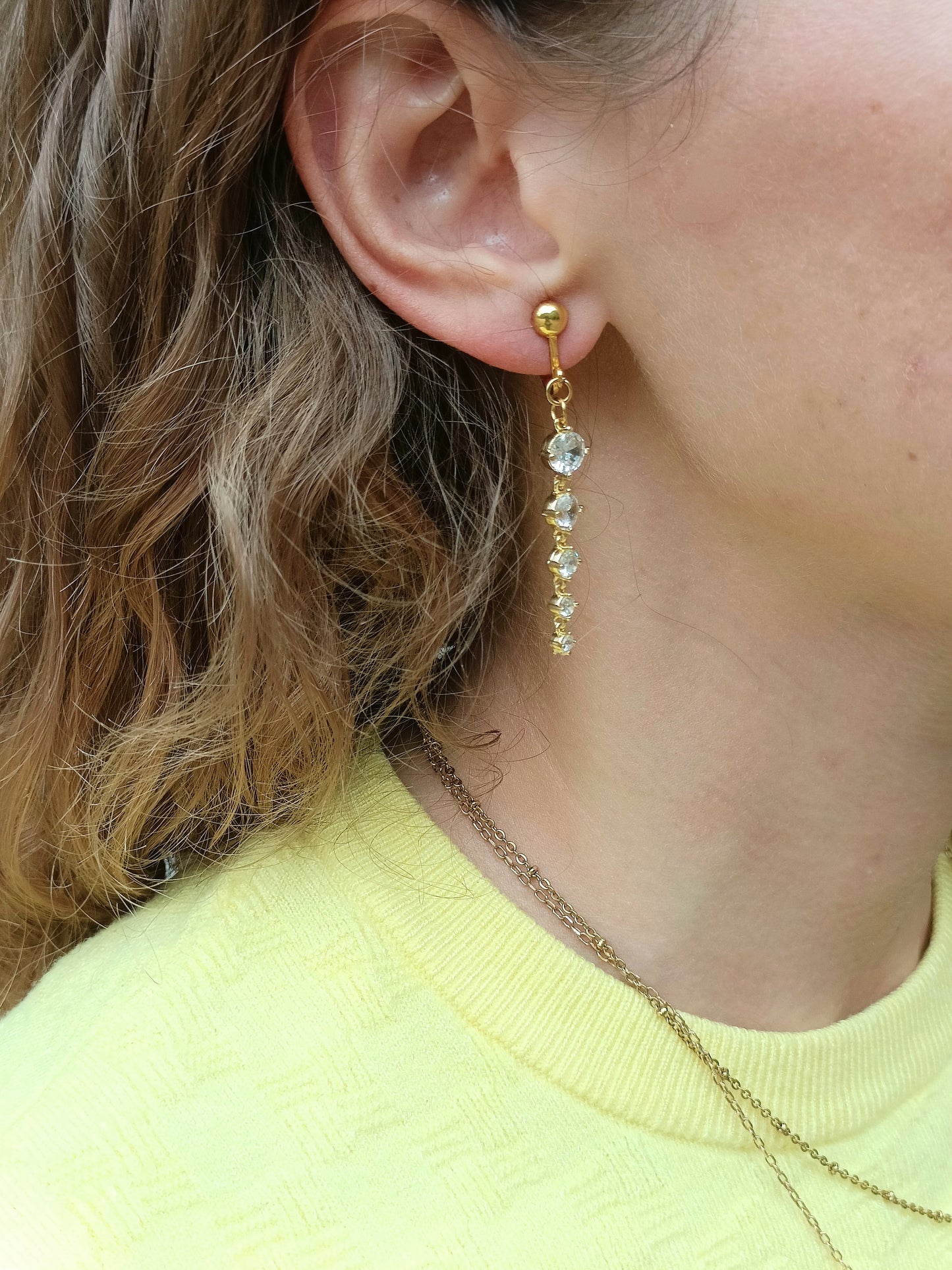 Cyriane, les boucles d'oreilles clips 18K et zircons cubiques