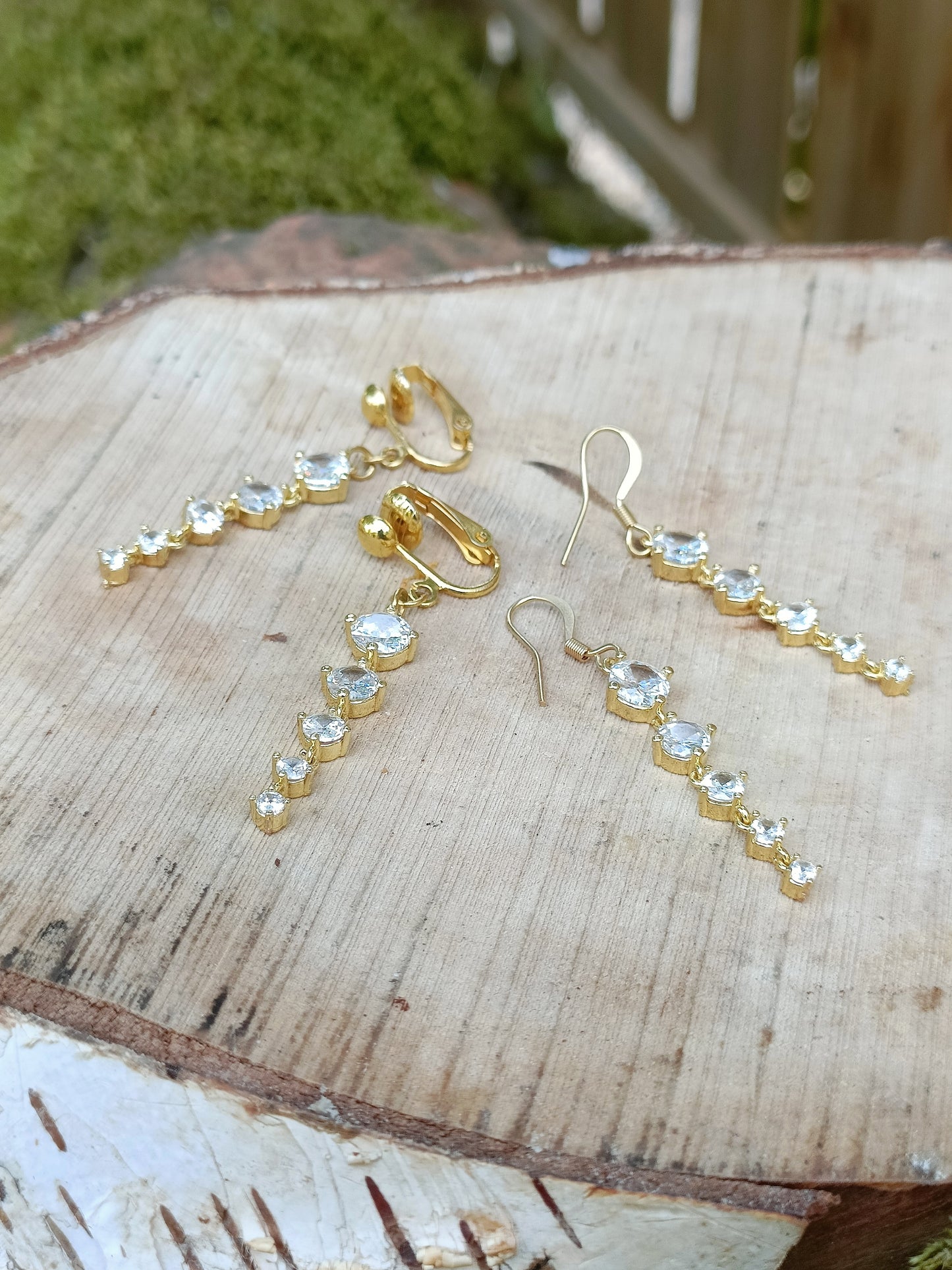 Cyriane, les boucles d'oreilles clips 18K et zircons cubiques