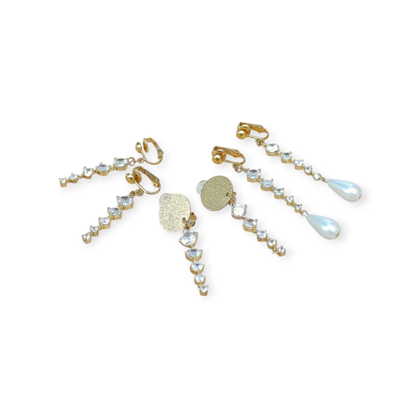 Cyriane, les boucles d'oreilles clips dorées et zircons cubiques