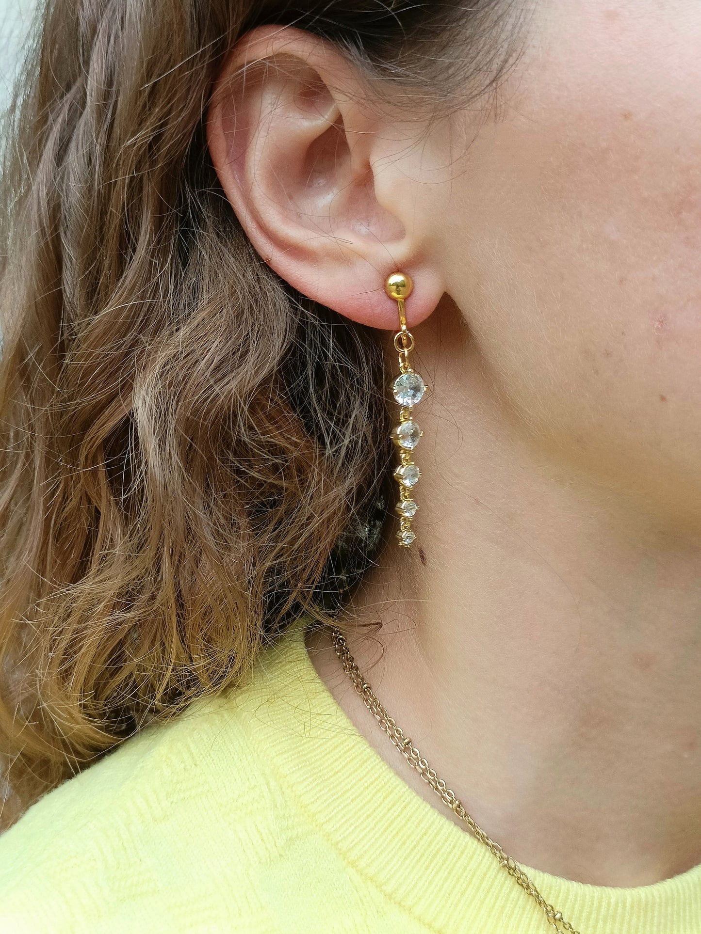 Cyriane, les boucles d'oreilles clips 18K et zircons cubiques