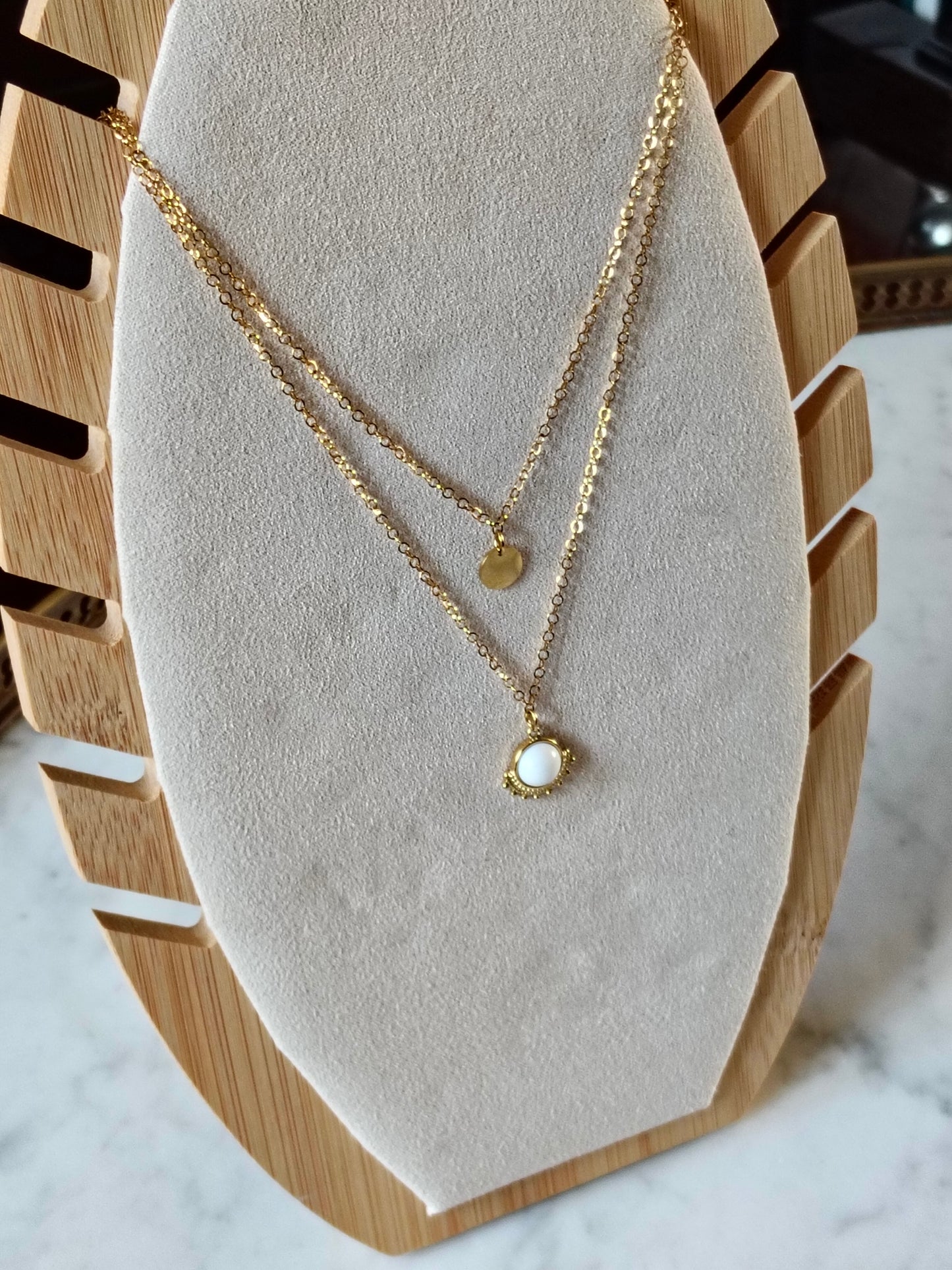 Ulysse, le collier double en acier inoxydable