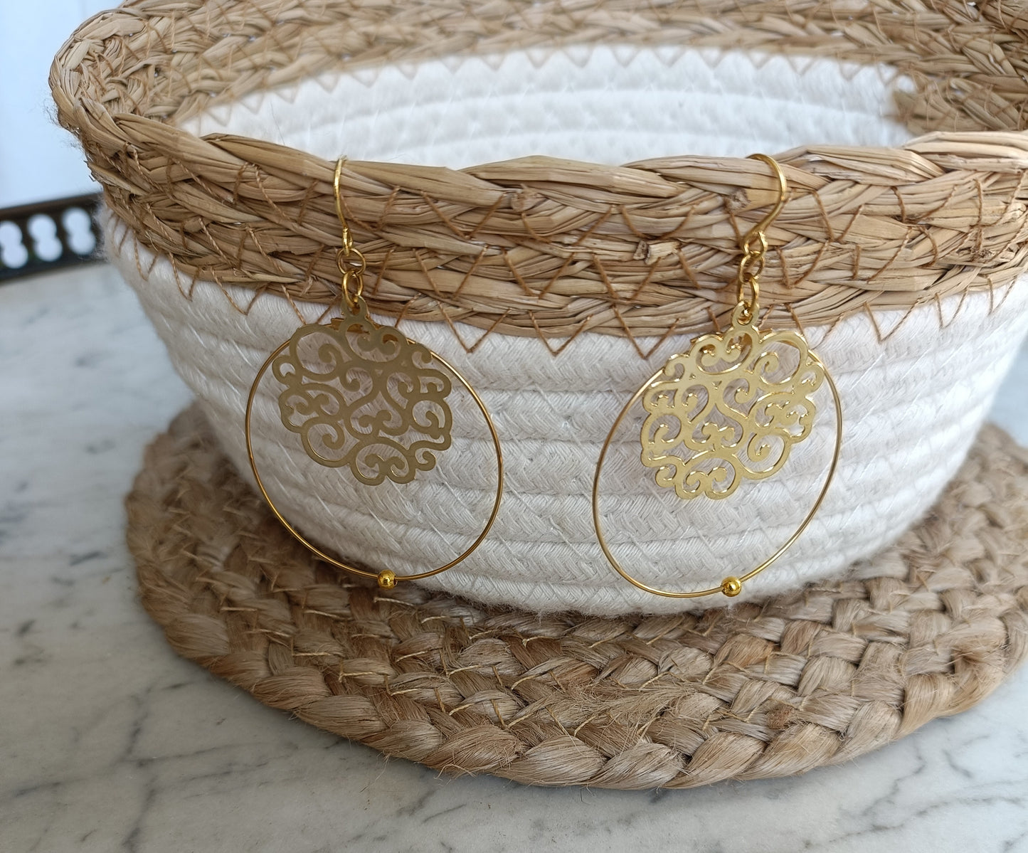 Hermione, les créoles estampes filigranées