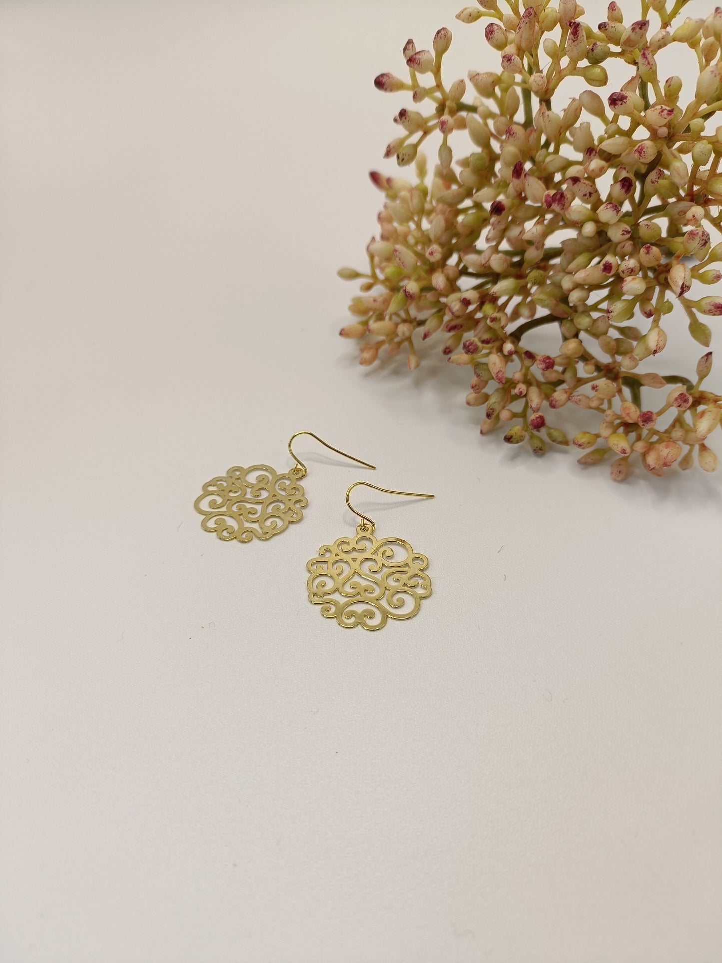 Boucles d'oreilles estampe dorées or fin