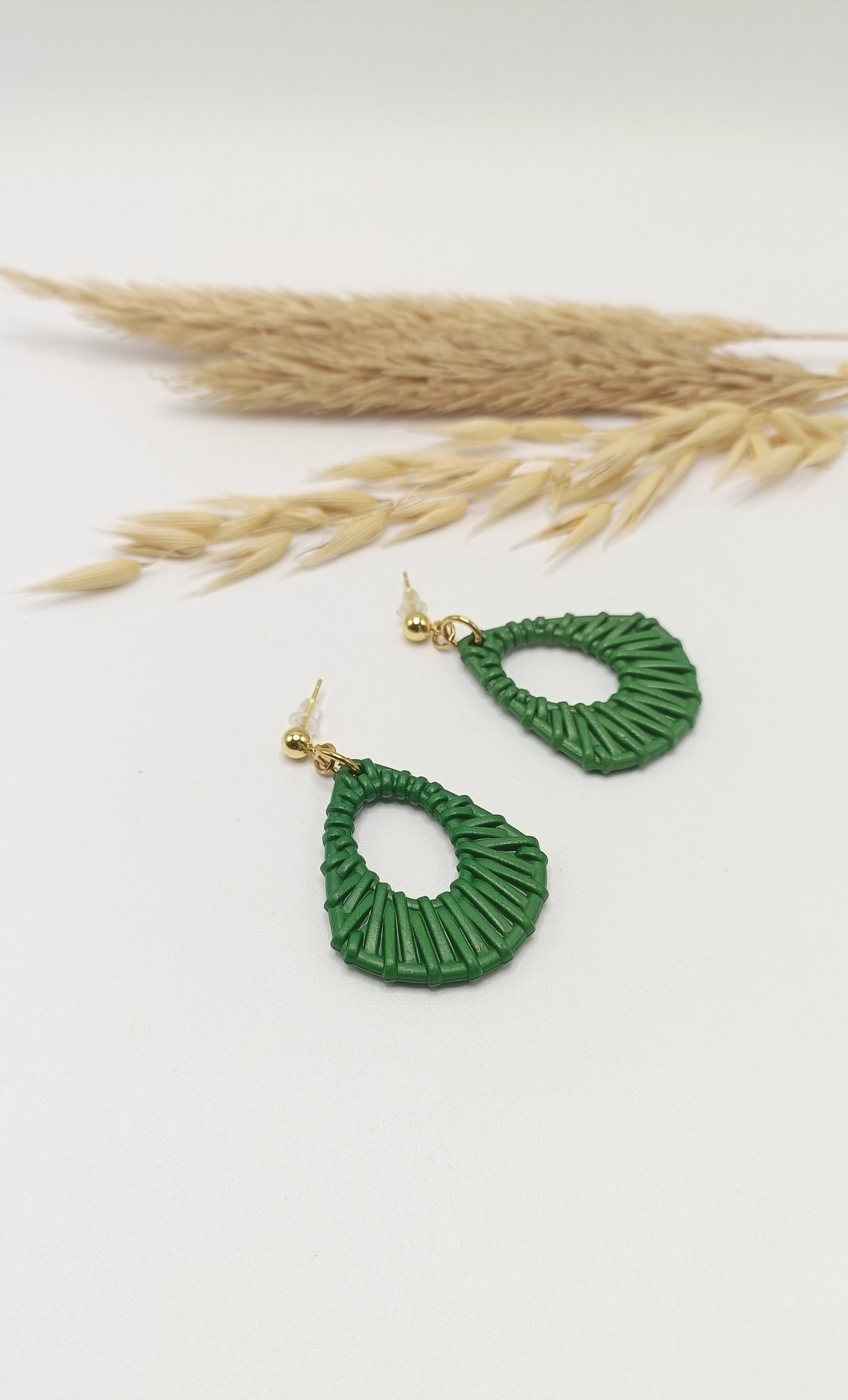 Alhambra, boucles d'oreilles vertes et puces 18K style vintage