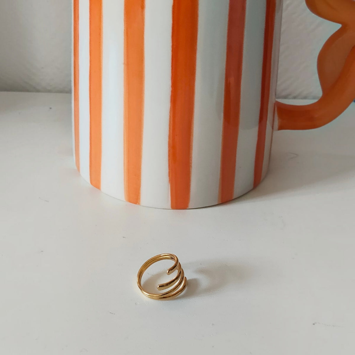 Bague Alizée dorée en acier inoxydble réglable