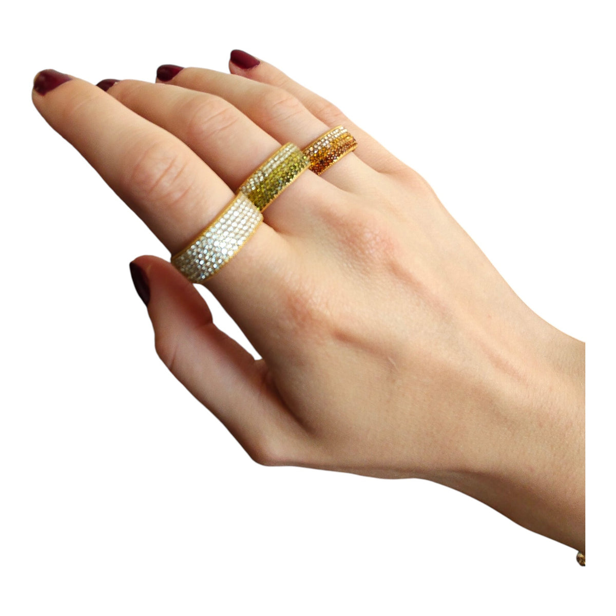 Bague strass trois coloris au choix