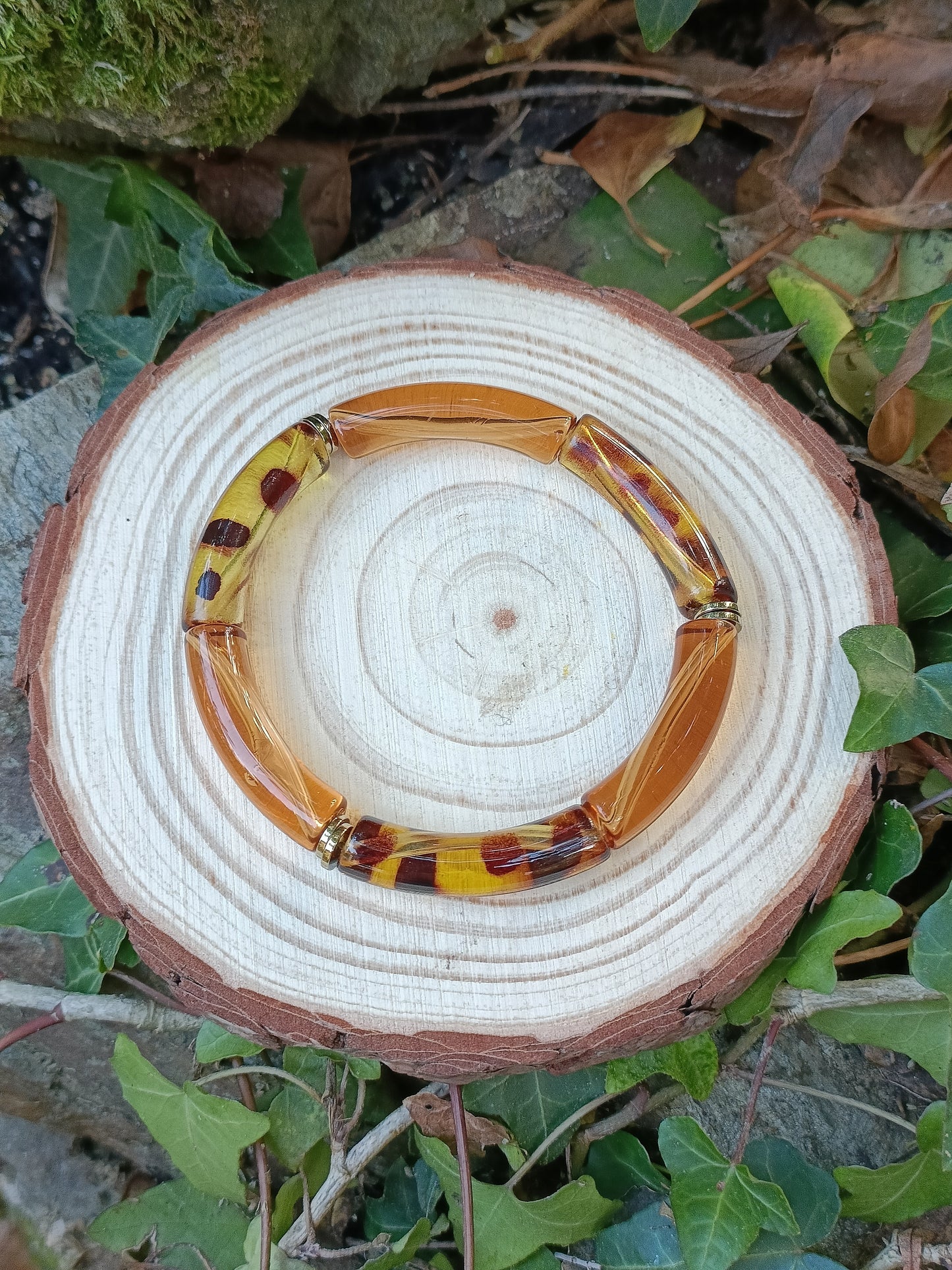 Bracelet tubes fins léopard