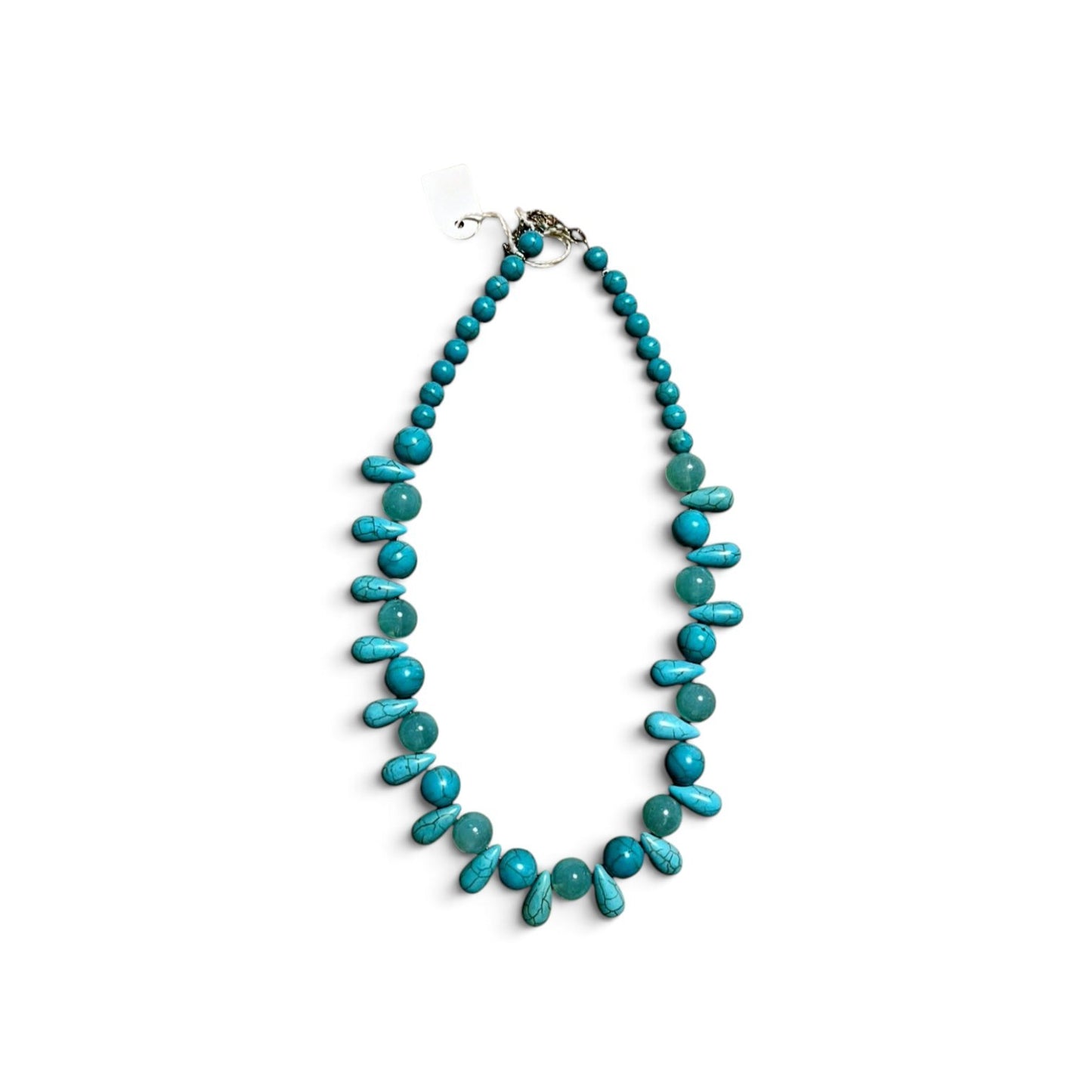 collier court howlite turquoise perles et gouttes