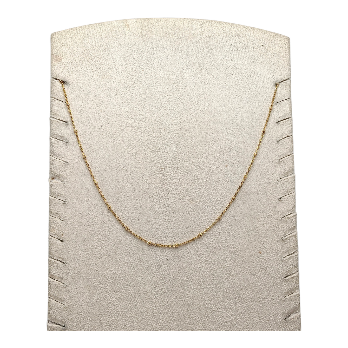 Collier court fin doré maille boules en acier inoxydable
