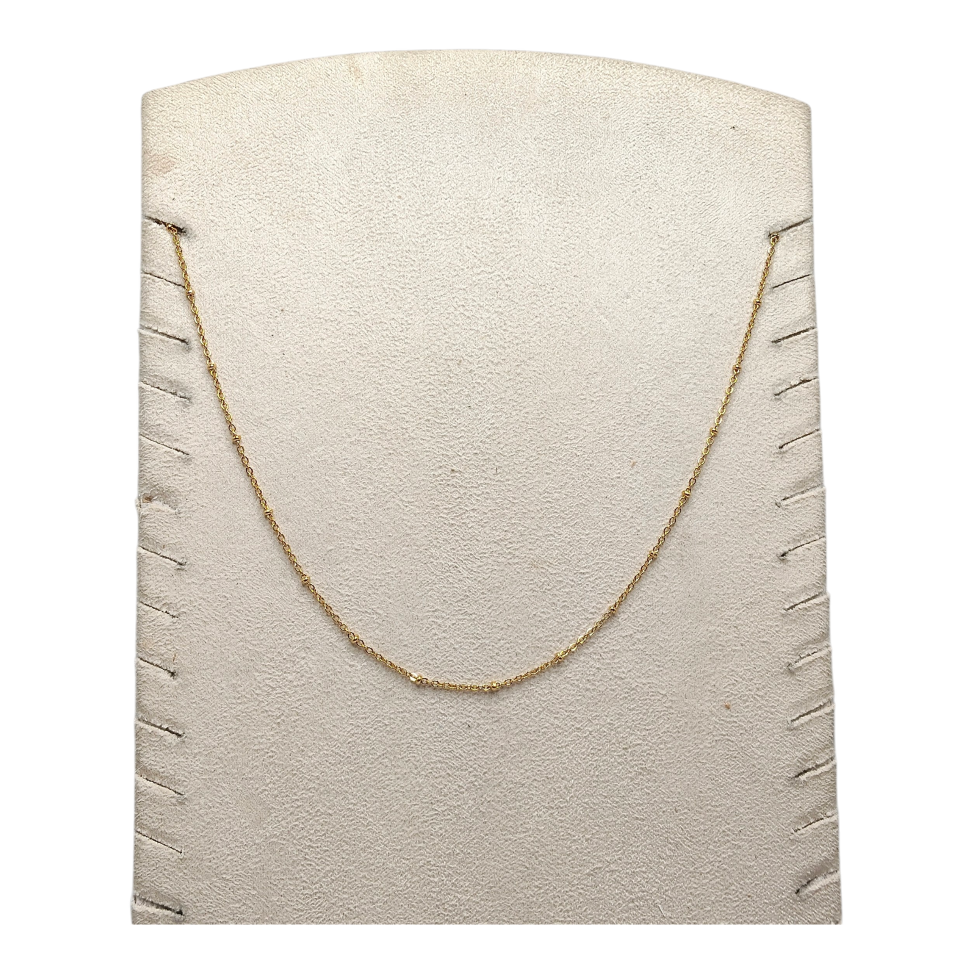 Collier court fin doré maille boules en acier inoxydable
