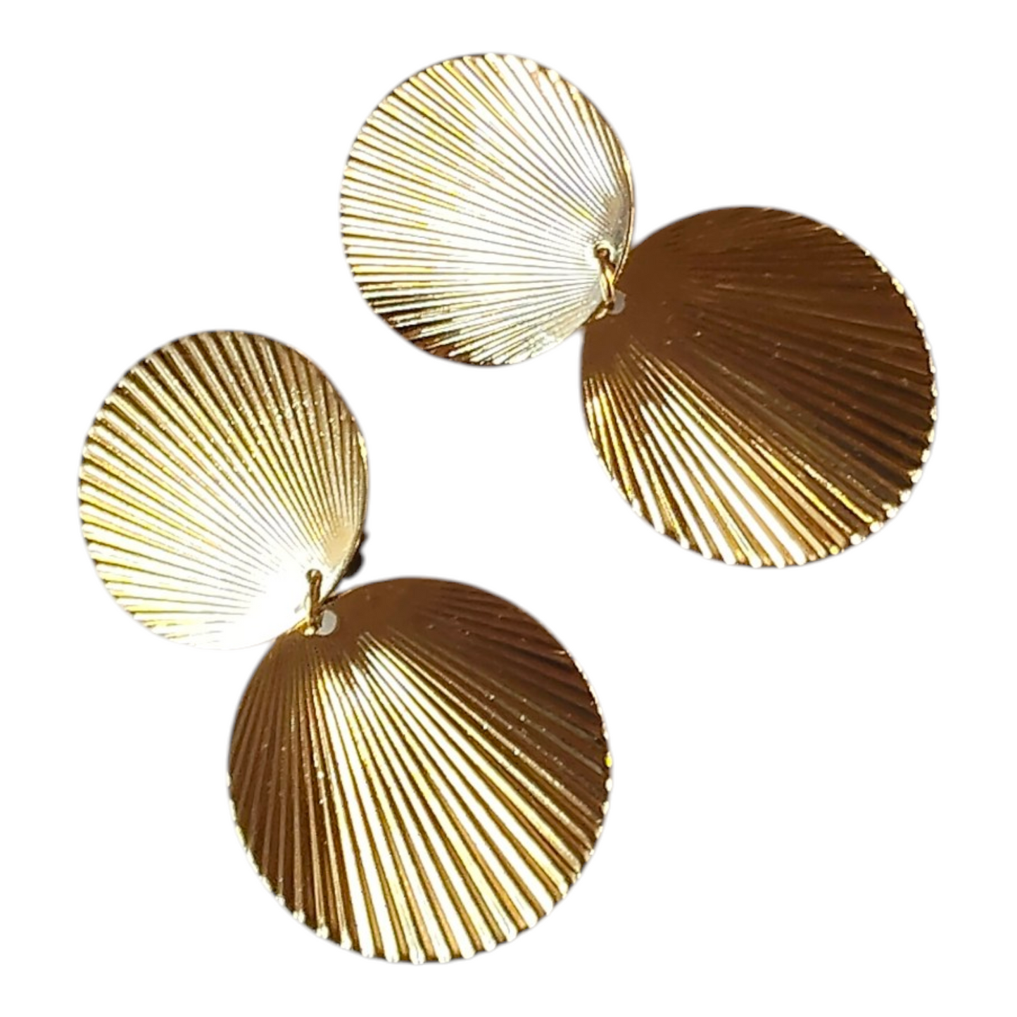 Colombine, les boucles d'oreilles clips dorées coquillages