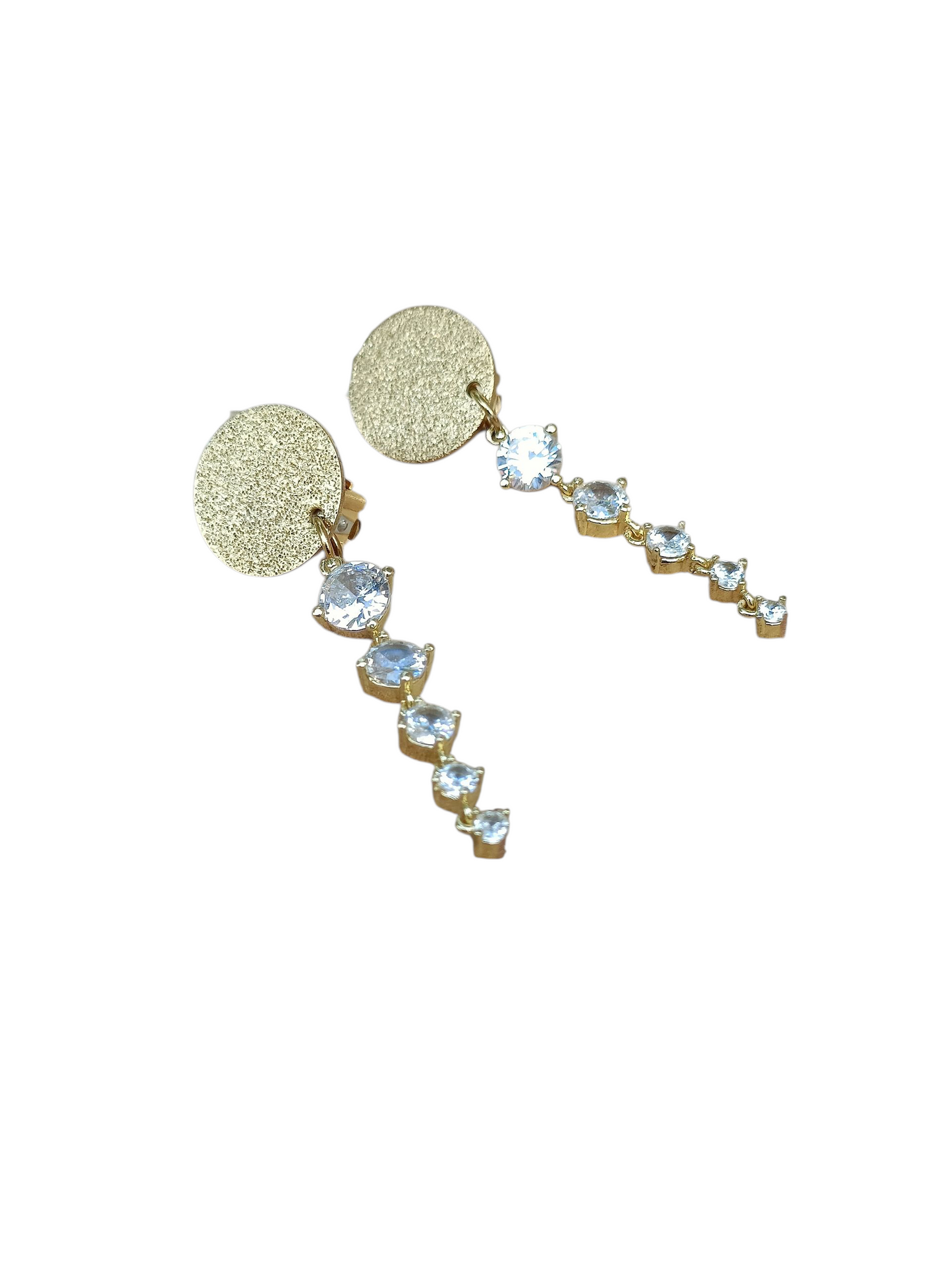 Cyriane, les boucles d'oreilles clips dorés et zircons cubiques, dorure or fin 