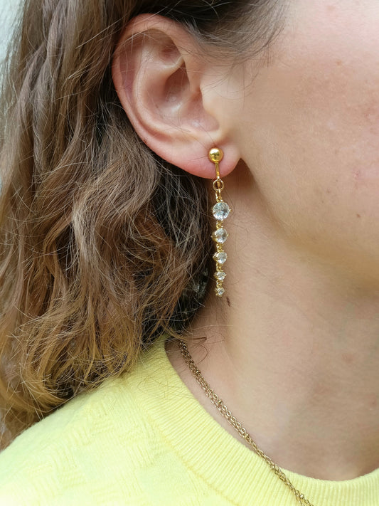 Cyriane, les boucles d'oreilles clips 18K et zircons cubiques