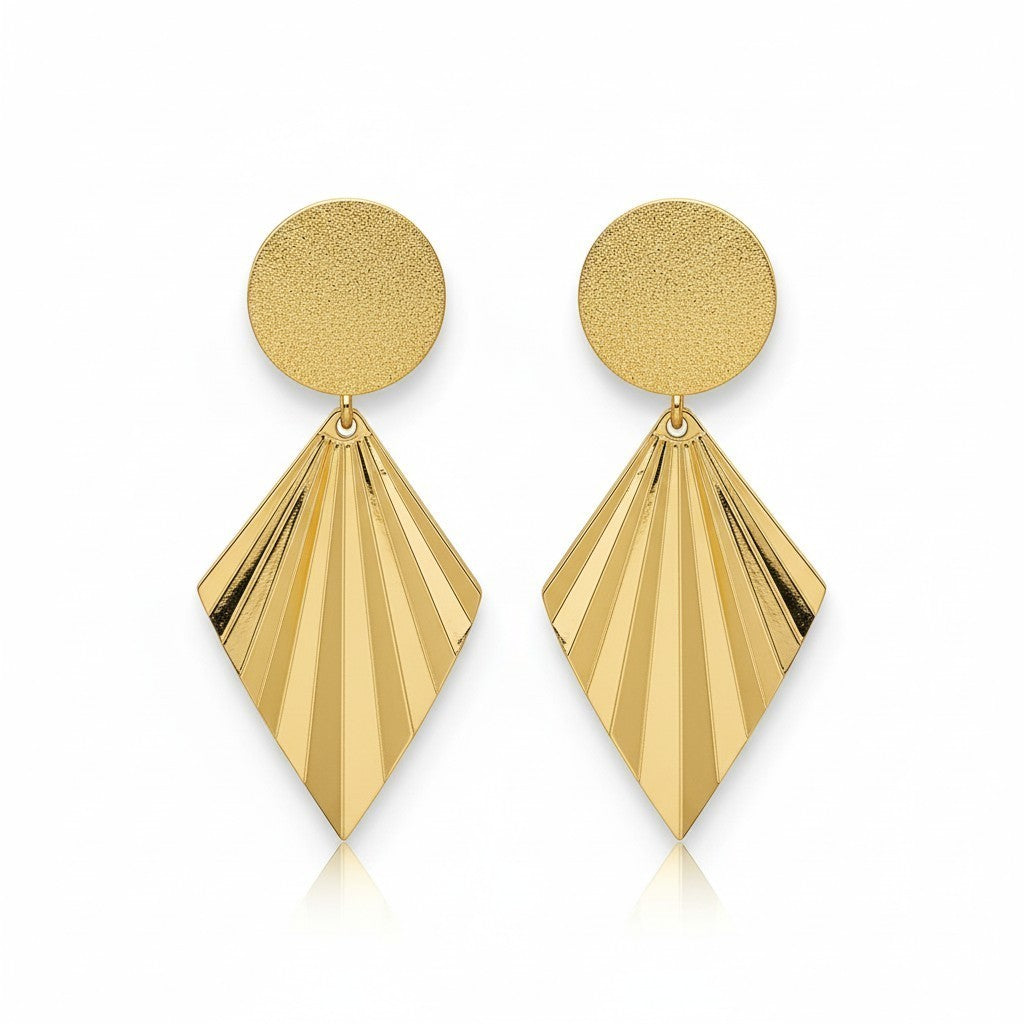 Fabiola, les boucles d'oreilles clips géométriques dorées à l'or fin