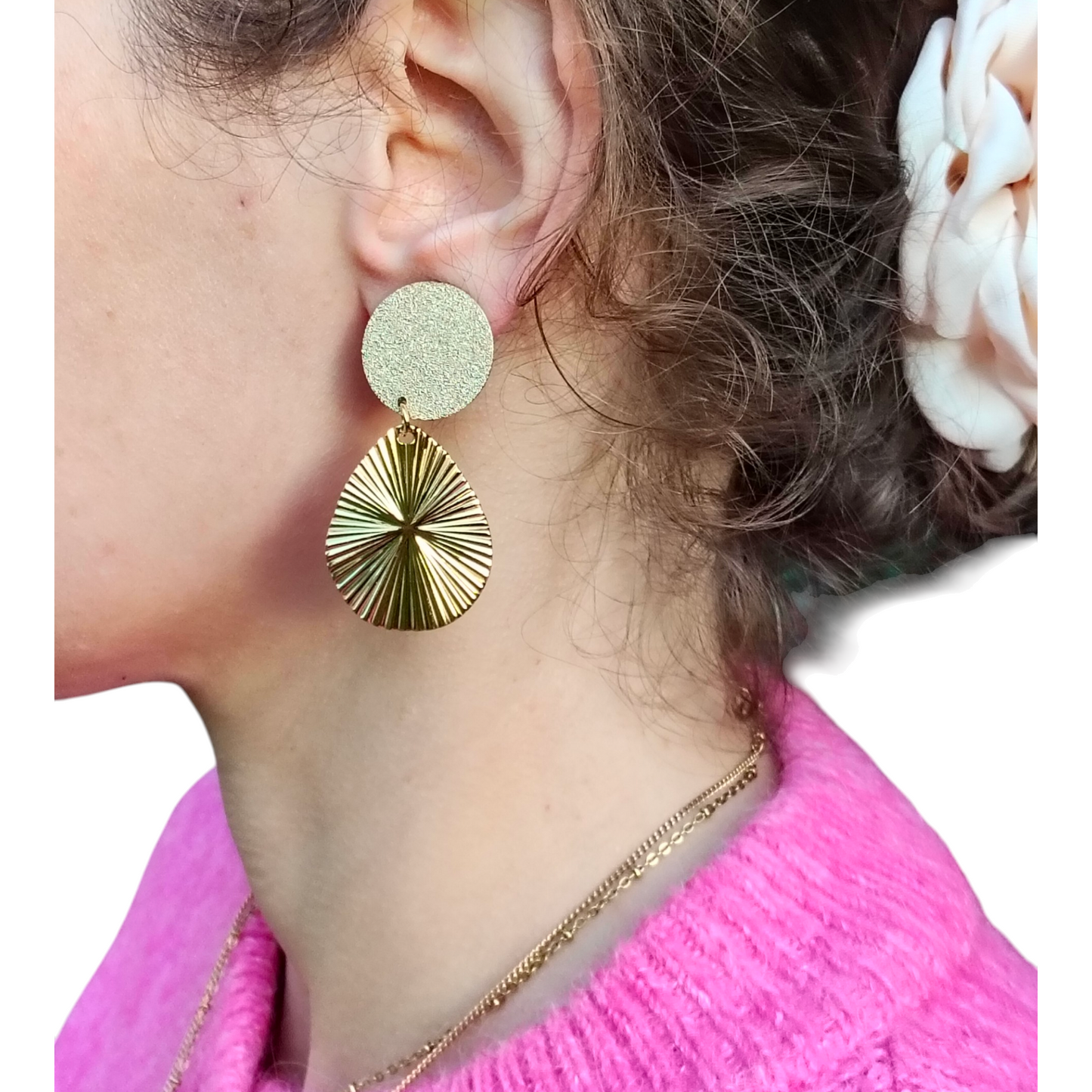 Félicie, les boucles d'oreilles clips dorées or fin