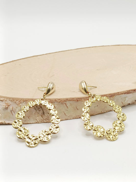Gloria, boucles d'oreilles dorées style floral