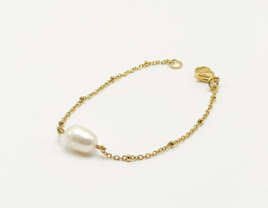 Bracelet fin doré perle de culture
