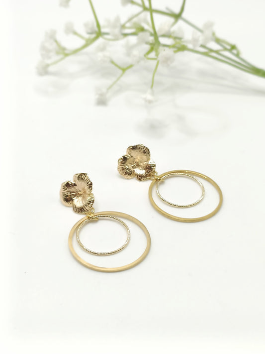 Iris, les boucles d'oreilles dorées 18K