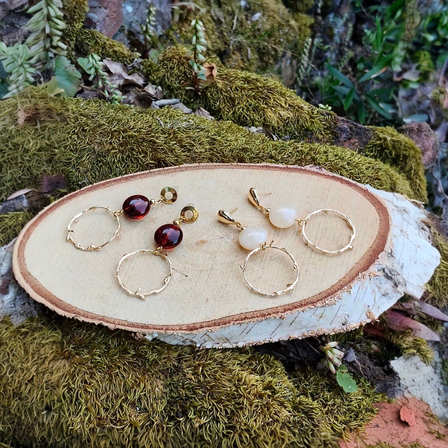 Lumnis, boucles d'oreilles perles dorées or fin