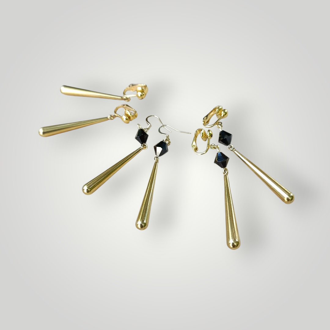 Sabine, les longues boucles d'oreilles gouttes dorées or fin